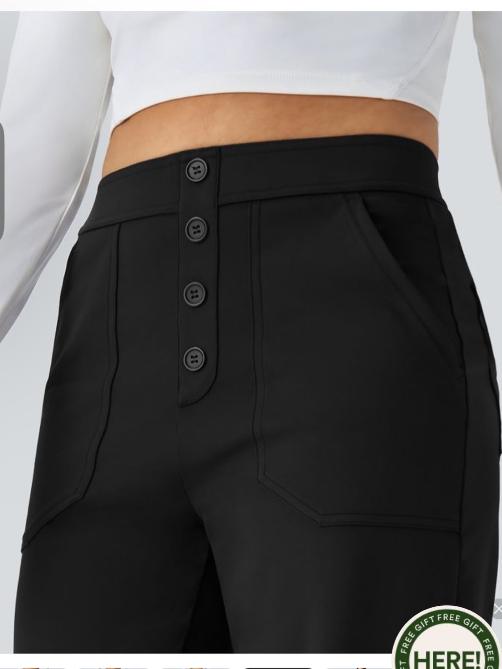 Halara High-Rise Wide-Leg Women's Pants - Black - Picture 4 of 8